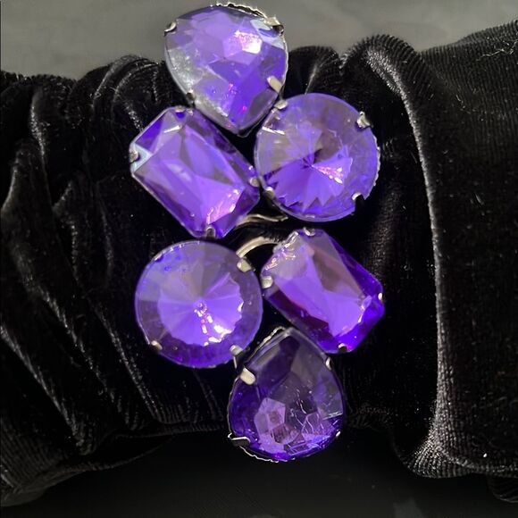 Elegant purple beaded hinged boho bracelet EUC - Picture 3 of 8